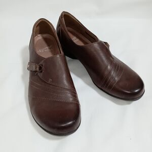 Dansko Franny Women's Leather Slip-On Shoes Size 39 Brown Leather